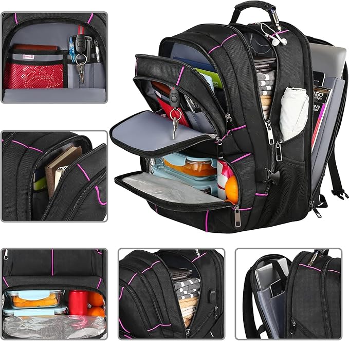 VECKUSON Laptop Backpack, 15.6 Inches, Purple, Unisex