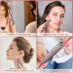 Facial Hair Remover for Women - as Seen on TV Painless Face Shaver - Electric Hair Removal Device for Face Lips Peach Fuzz with Light (White)