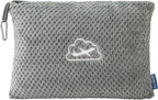 BEDELITE Travel Blanket with Bag, Ultra-Soft Jacquard Fleece Blanket with Luggage Sleeve & Backpack Clip, Airplane Blanket Travel Essentials, Grey