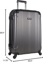 Kenneth Cole REACTION Out of Bounds Lightweight Hardshell 4-Wheel Spinner Luggage, Charcoal, 28-Inch Checked
