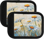 Qilmy Art Oil Painting Daisies Luggage Handle Wrap 2Pack Luggage Identifiers Tag Comfort Handle Grips Cover for Stroller Suitcase Bag Airplane Travel Accessories1877