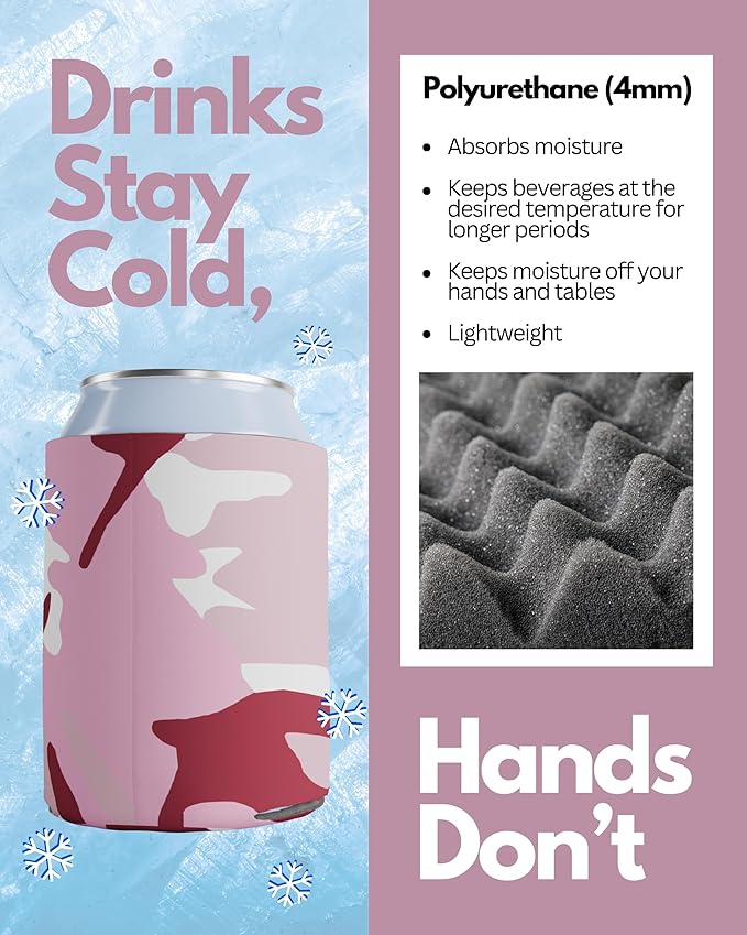 PartyPrints 100 Pack Multicolor Assorted Blank Can Cooler Sleeves, Customizable Bulk Insulated Foam, Collapsible Plain Drink Holder, Cold Beer Insulator | 12oz Regular, 16oz Tall Cans
