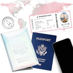 Chrome Passport Cover Vaccine Card Holder Combo, Passport Holder with Vaccine Card Slot (Silver)
