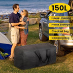 Vorspack Extra Large Duffle Bag for Travel - 150L Duffel Bag for Men Gear Bag for Storage Foldable Weekender Bag for Overnight Camping - Black