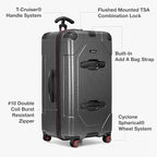 Traveler's Choice Maxporter II Polycarbonate Hardside Trunk with Spinner Wheels, Gray, 31-Inch Large Trunk