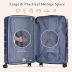 Sweetcrispy 29IN Carry on Luggage, Expandable Hard Shell ABS Suitcase with 360° Swivel Wheels, TSA Lock, Lightweight, Navy Blue