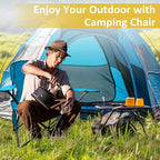 Camping Chair 2 Pack Portable Folding Chair, Supports 300lbs, Lightweight Stable Outdoor Chair for Camping Hiking Fishing Beach Travel Picnic, Compact Collapsible Camping Seat, Bright Blue