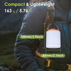 BOBKID LED Camping Lantern, Rechargeable Camping Light, 4 Modes Outdoor Flashlights Lanterns with 1000LM, Water Resistant Portable Emergency Camp Light for Hurricane Hiking Survival Kits - Orange