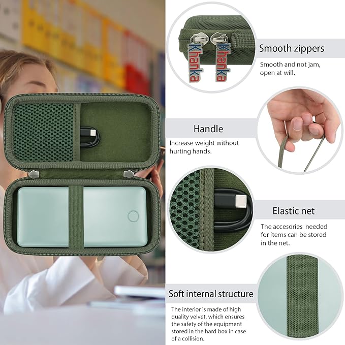 khanka Hard Travel Case Replacement for Anker 325/535 Power Bank PowerCore 20K Portable Charger 20000mAh, Case Only (Green)