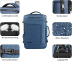 Carry On Backpack, Extra Large 50L Travel Backpack for Men & Women, Expandable Backpack For Airplanes, 17 Inch Laptop Backpack, Luggage Suitcase 40L Daypack Lightweight Business Weekender Bag, Blue