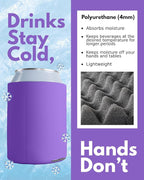 PartyPrints 200 Pack Orchid Blank Can Cooler Sleeves, Customizable Bulk Insulated Foam for Beer, Collapsible Plain Drink Holder, Cold Soda Insulator, 12oz Regular, 16oz Tall Cans