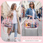 Abbylike Clear Bag Large Heavy Duty Tote for Stadium Events 20" Duffle Transparent Gym Bag for Sport Event Travel Makeup Work