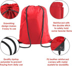 BeeGreen Red Drawstring Backpack Bags Bulk 10 Pack X-Large 22.4" L x 17.5" W Sports Cinch Sackpack Gym String Bags Machine Washable Heavy Duty for Men Women