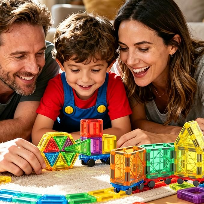Mini Magnetic Tiles Cars Construction Set - 8 PCS Magnetic Car Base Compatiable with Mini & Standard Tiles, Magnet Building Blocks Expansion Set, Magnet Bricks Truck Toy for Boys & Girls