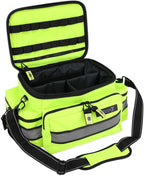 Lightning X Products Lightning X Mid-Sized First Responder EMT Bag | LXMB25 Fully Stocked Aid Kit w/ 200+ BLS Supplies - Fluorescent Yellow