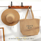 Tavaleu Straw Beach Bags for Women, Large Beach Bag Summer Woven Tote Bag Travel Shoulder Handbags for Holiday