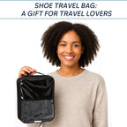Travel Shoe Bag with Mesh Pocket – Shoe Packing Bags for Travel Women, Moms & Nurses – Water-Resistant Shoe Organizer with Clear Lid for Luggage or Gym