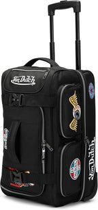 Von Dutch Signature Patch Carry-On 20-Inch Rolling Duffel with Telescopic Trolley Handle and Inline Skate Wheels