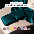 DROWSY Silk Sleep Mask - Face-Hugging, Padded Cocoon for Luxury Sleep in Total Darkness - 100% Pure Mulberry Silk (Green Sapphire)