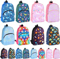 12 Pack School Backpack Bulk 15'', Assorted Printed Bookbags for Boys Girls, Donations Supplies (Fun)