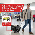 dbest products Rolling Pet Carrier with Wheels Airline Approved - TSA Dog Cat Carrier for Airplane Travel - Wheeled Pet Carrier 18x12x20 for Pets up to 24lbs - Collapsible Travel Bag