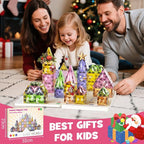 Magnetic Tiles for Kids Ages 4-8, Magnetic Blocks Travel Set with Diamond Surface & Metal Storage Box, 60PCS STEM Learning Toys, Educational Building Gifts for 3-8 Year Olds