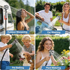 Portable Shower for Camping with 7800mAh Battery, Rechargeable Camping Shower with Intelligent LED Display, 3 Spray Modes, IPX8 Waterproof Outdoor Camp Pump for Hiking, Travel, Car, Pet