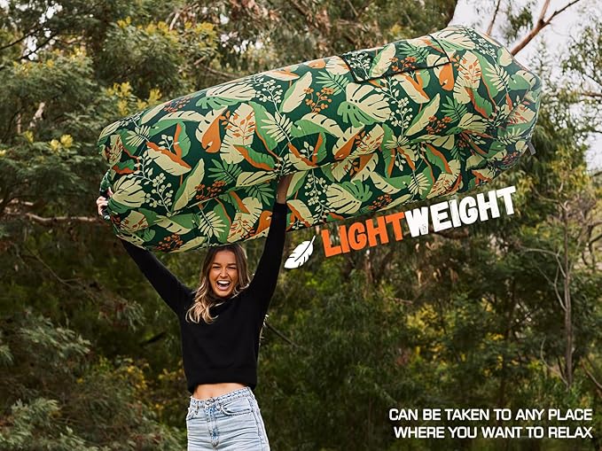 WEKAPO Inflatable Couch Air Lounger Chair - Camping & Beach Accessories, Portable Blow up Sofa for Hiking, Lawn, Indoor/Outdoor Movies & Music Festivals. Lightweight and Easy to Set Up Air Hammock