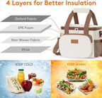 Lifewit Medium Lunch Bag, Insulated Lunch Box, Soft Cooler Cooling Tote for Adult Men Women, Beige 12-Can (9L)