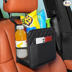 FrgKbTm 2Pack Car Seat Back Organizer, Waterproof Car Backseat Organizer with Cup Holders Large Capacity Hanging Car Storage Bag for Phones Documents Cups Bottle Travel Compatible with Most Vehicles