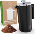 Oliver's Kitchen ® Premium French Press Cafetiere Coffee Maker - Thermal Insulated Double Wall - Black 1 Liter