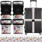 Luggage Straps for Suitcases, Travel Adjustable Belt with Quick Release Buckle, Heavy Duty Nylon Bag Packing Strap, Unique Bright Identifiers Business Travel Accessories (2 Pack) - Colorful Daisy