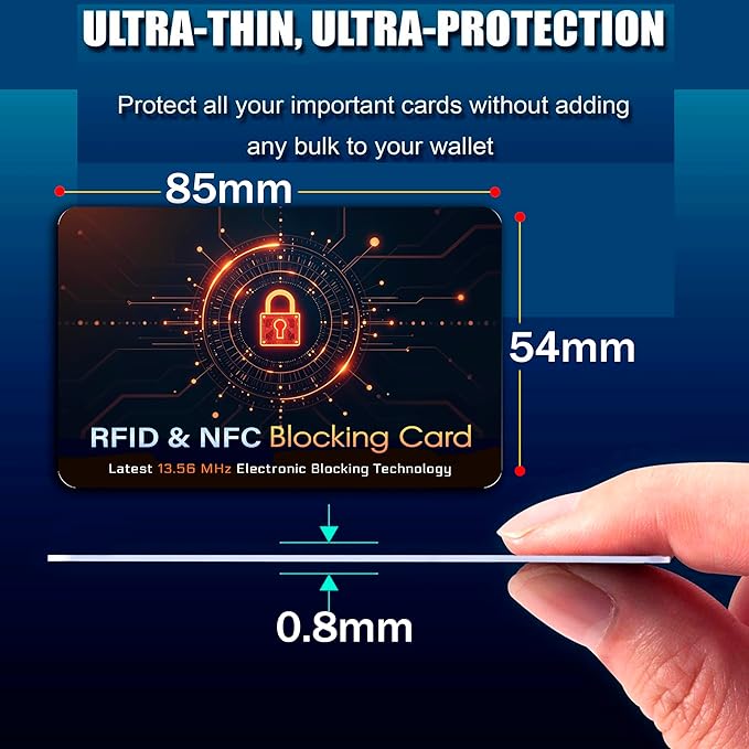 SaiTech IT 10 PK RFID Blocking Cards Protect Your Entire Wallet, Purse, and Cards from NFC Contactless Theft Wallet for Men & Women - Orange Black (10 Pack CL)