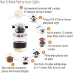 Vietnamese Coffee Maker Filter Set | French Press Style Coffee Filters | Pour Over Coffee Dripper | Portable Coffee Makers | Reusable Coffee Press (Large 15oz) (1)
