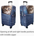 WUJIAONIAO Travel Luggage Cover Baggage Suitcase Cover Protector Skins 18-32 Inch (Cat B, L (for 25-28 inch luggage))