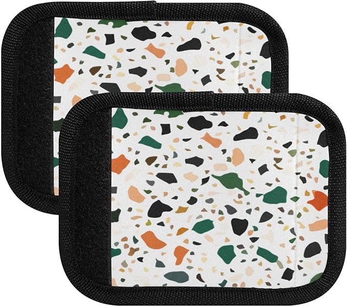 2 Pack Colored Fragments Luggage Handle Wrap, Detachable Luggage Tag, Neoprene Suitcase Wrap with Comfort Grip & Bright Identifier for Suitcase, Travel Bag, Sports Bag