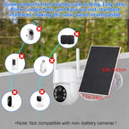 4W Solar Panels for Smart Security Camera, 2-Pack Solar Panels with Micro USB & USB-C Port for DC 5V Outdoor Rechargeable Battery Camera, IP65 Waterproof, 360° Adjustable Security Mount, White