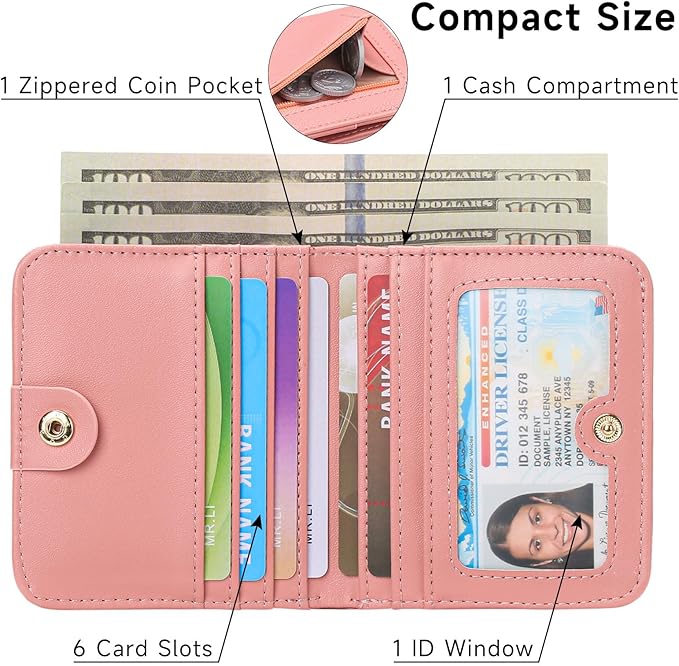 Small Wallet for Women Rfid Blocking Slim Credit Card Holder Bifold Ladies Mini Purse