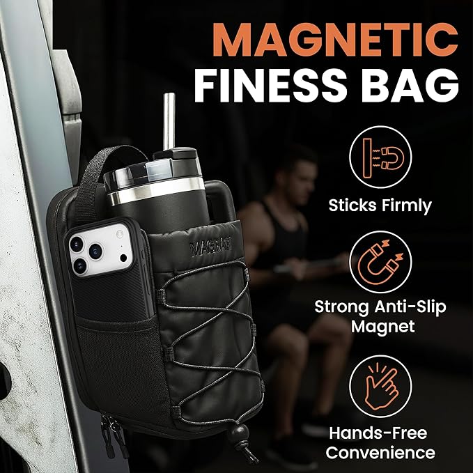 MAGBAG™ Magnetic Gym Bag for Men & Women – Strong Magnet Water Bottle Holder Sling with Phone Pocket, Water-Resistant Crossbody Tote for Gym, Travel & Workouts – Fits 20–40oz Bottles