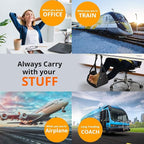 Amosfun Portable Footrest Hanging Foot Hammock Office Feet Pad Travel Leg Support Footrest for Airplane and Office Use, Black