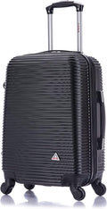 InUSA ROYAL Hardside Luggage with Ergonomic Handles | Spacious Travel Suitcase with Four Spinner Wheels and Studs | 20 Inch Hardside Carry-On Spinner Luggage | Black