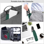 Compact Travel Umbrella for Purse - Flat Handle, Waterproof for Light Rain