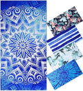 Genovega Oversized Terry Beach Towel 36 x 72 in Soft Extra Large Big Pool Swim Towels for Adults XL Clearance Big Travel Blanket Cruise Vacation Accessories Mandala Blue Essentials Lounge Chair Cover