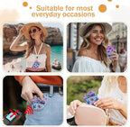 Yonlevres Credit Card Holder Slim Wallet, Butterfly RFID Wallet Women Front Pocket Small Card Holder, Travel Cute Funny Thin Card Case ID Window PU Leather RFID Blocking Card Organizer Gifts Girls