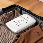Oviitech Multi Outlet Wall Mount Adapter Surge Protector with 4 (4.2 AMP) USB Charging Ports,3 Outlet Extender Socket Plugs,White,ETL Certified.