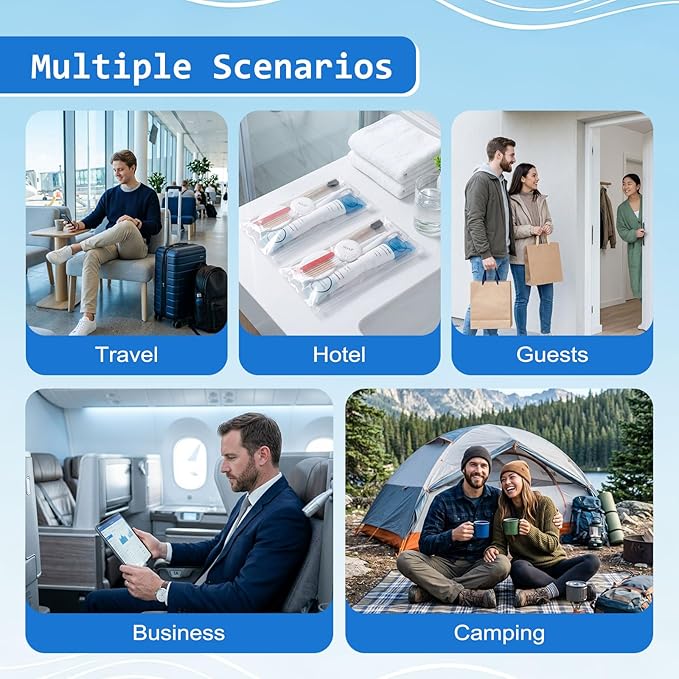 20 Kits Travel Toiletry Kit Bulk, 9-in-1 Disposable Personal Hygiene Kit, Basic Toiletry Kits for Men Women, Homeless Care Supplies Charity Kit for Guest, Hotel, Camping, Travel, Donation
