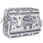 Narwey Small Makeup Bag for Purse Mini Cosmetic Bag Travel Makeup Pouch Zipper Pouch Cute Make up Bags with Compartments for Women Girls (Elephant, Small)