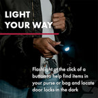 SABRE 2-in-1 Personal Alarm with LED Light, 130dB Personal Safety Siren, Snap Hook for Instant Access, 1,250 Foot (381 Meters) Range, Compact Design for Easy Attachment to Purse, Bag, or Keys
