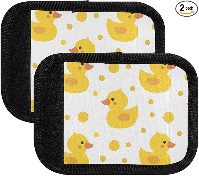 Cute Yellow Duck Luggage Handle Wrap for Suitcase Luggage Tags Handle Covers Identifiers Soft Decorations Travel Accessories 2 Pack
