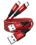 USB to USB C Cable Fast Charging [2 Pack 3FT], USB A to USB C Cable for Car, Durable Braided USB Type C iPhone Charger USBC Cord for iPhone 17/16/15/Pro Max/Plus, Samsung Galaxy S23 and More-Red